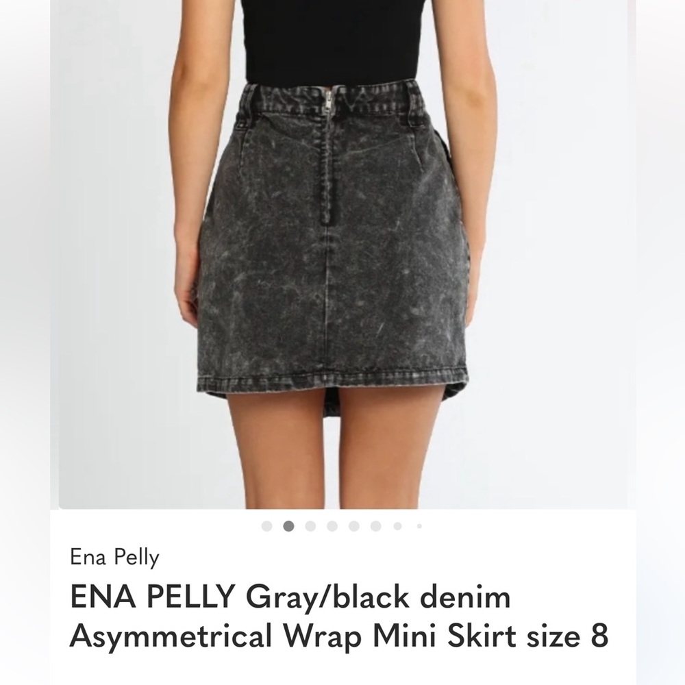 Ena Pelly Black Denim Asymmetrical Skirt